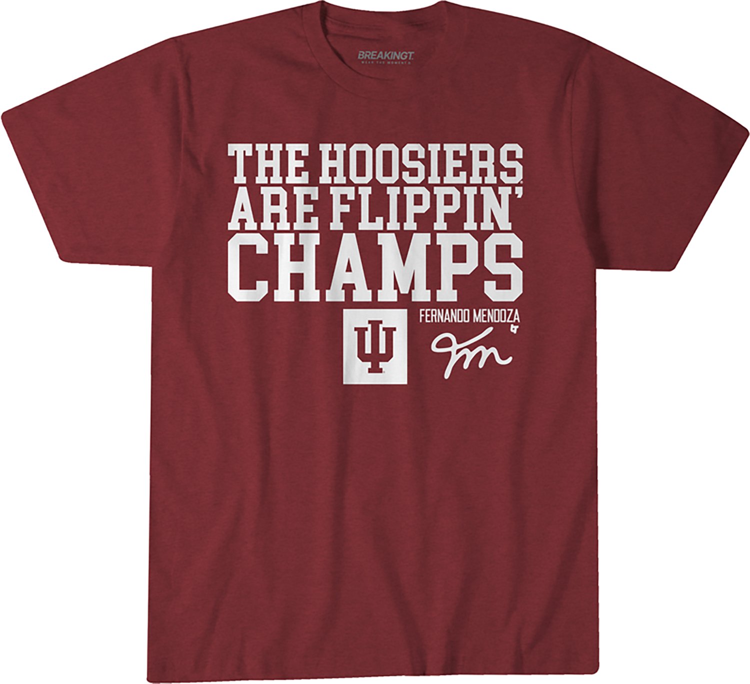 BreakingT Men's Indiana Hoosiers 2025 Big 10 Champs Hoosiers Are Flippin Champs Short Sleeve T-shirt