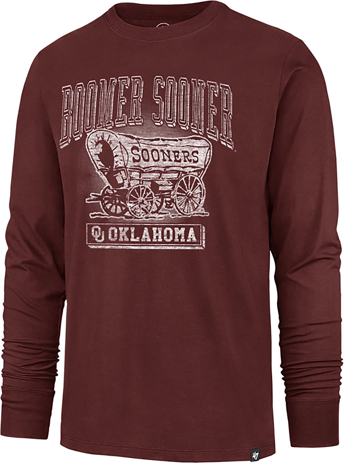 '47 Men's Oklahoma Sooners Boomer Sooner Faded Wagon Franklin Long Sleeve T-shirt