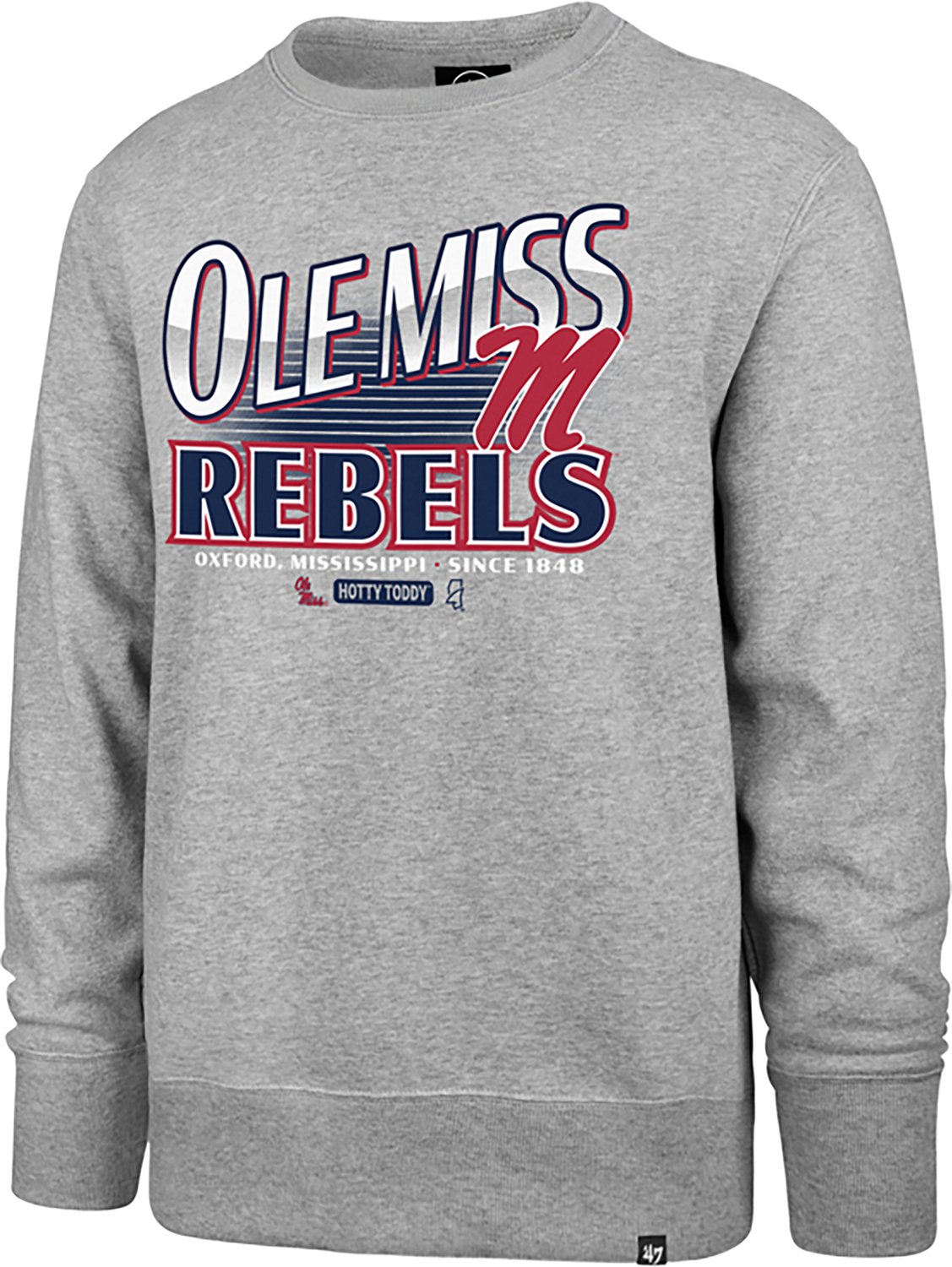 '47 Men's Ole Miss Rebels School Diagonal Regional Headline Long Sleeve Crew Sweatshirt