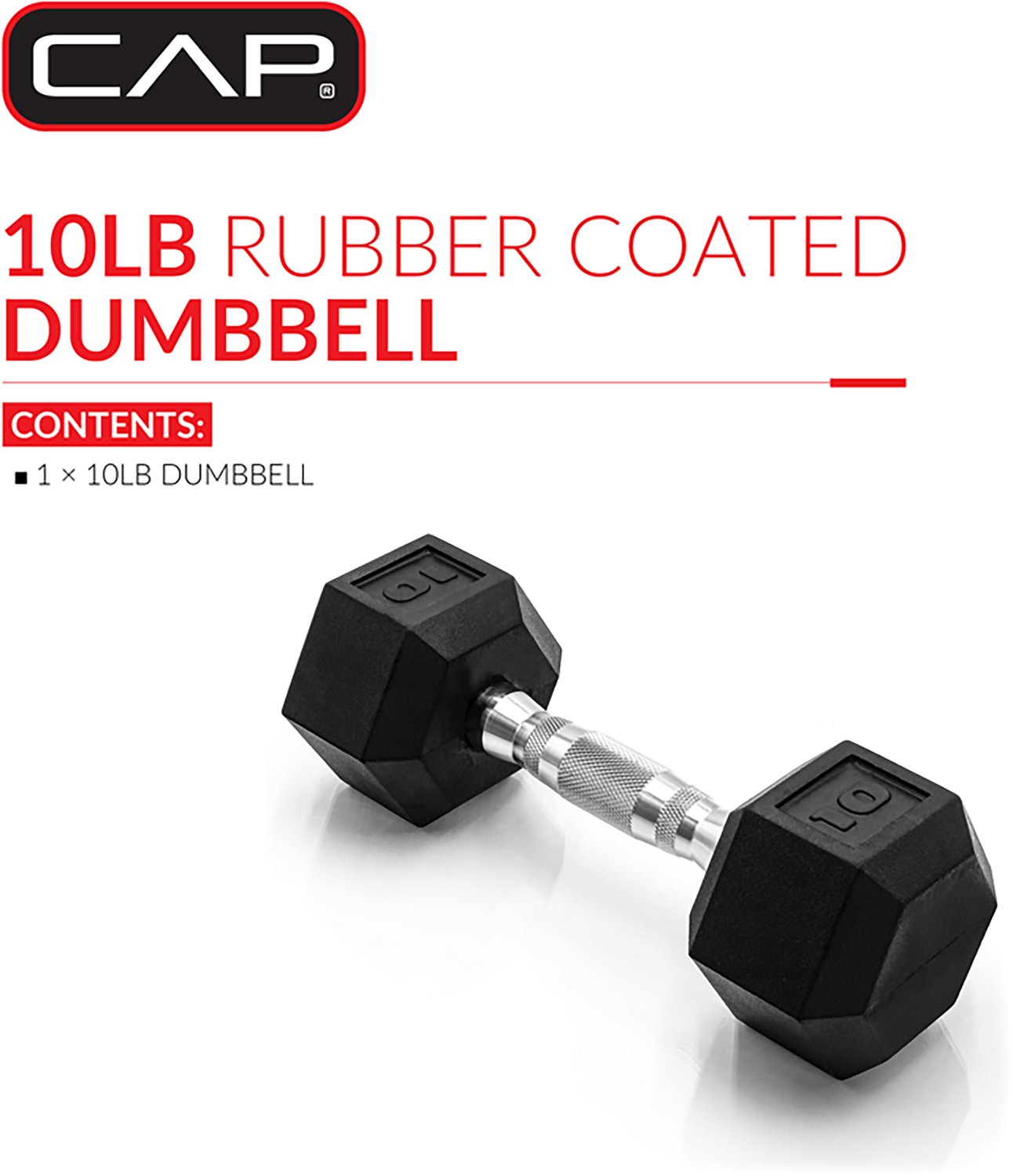 CAP Barbell 10 lb. Coated Hex Dumbbell - Single - view number 2