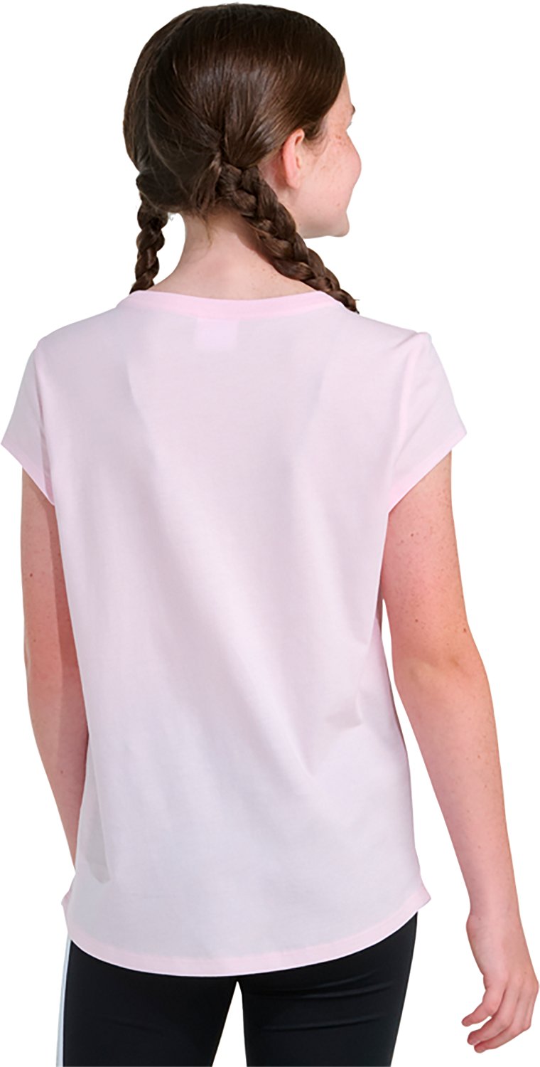 adidas Girls' Cap Sleeve 3-Bar Doodle T-shirt - view number 2