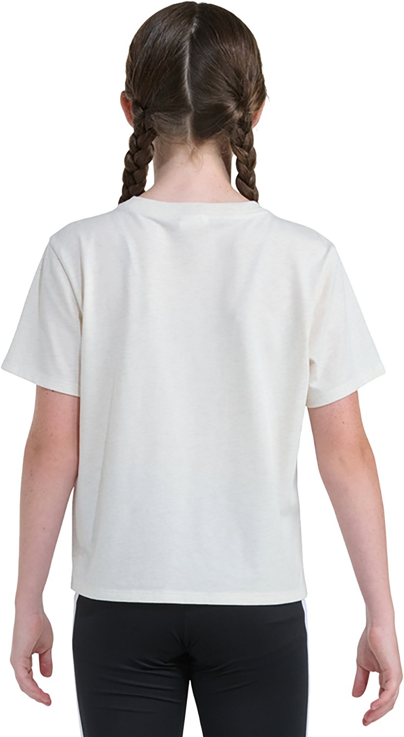 adidas Girls' Heart of Hearts Graphic Heather T-shirt - view number 2