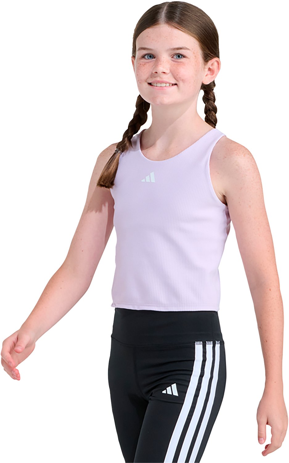 adidas Girls' Rib Training Tank Top - view number 3
