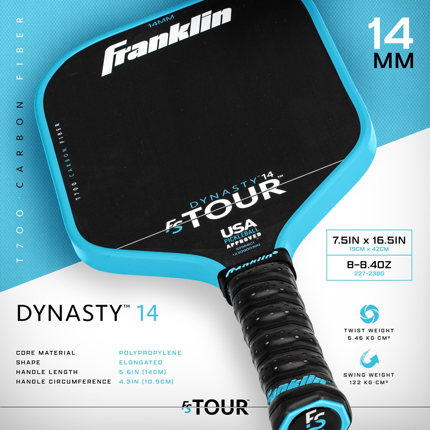 Franklin Sports FS Tour Dynasty 14mm Pickleball Paddle  - view number 2