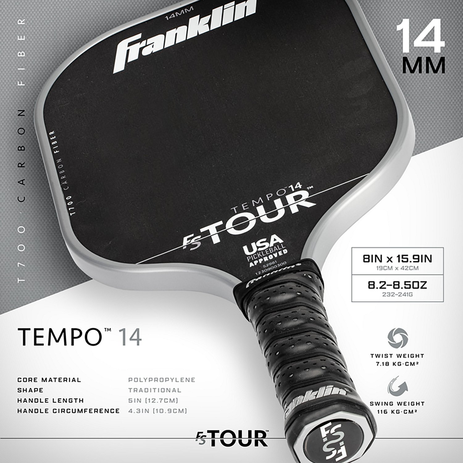 Franklin Sports FS Tour Dynasty 14mm Pickleball Paddle  - view number 2