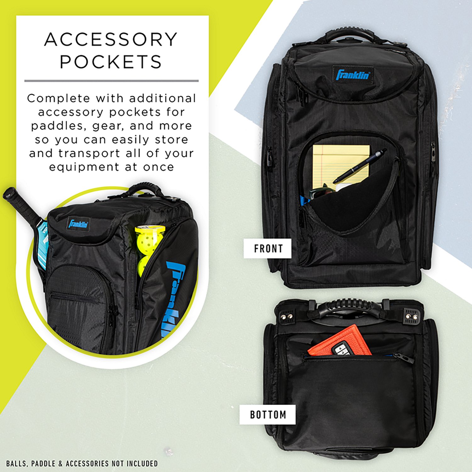 Franklin Sports Rolling Pickleball Hopper Bag + Caddy - view number 5