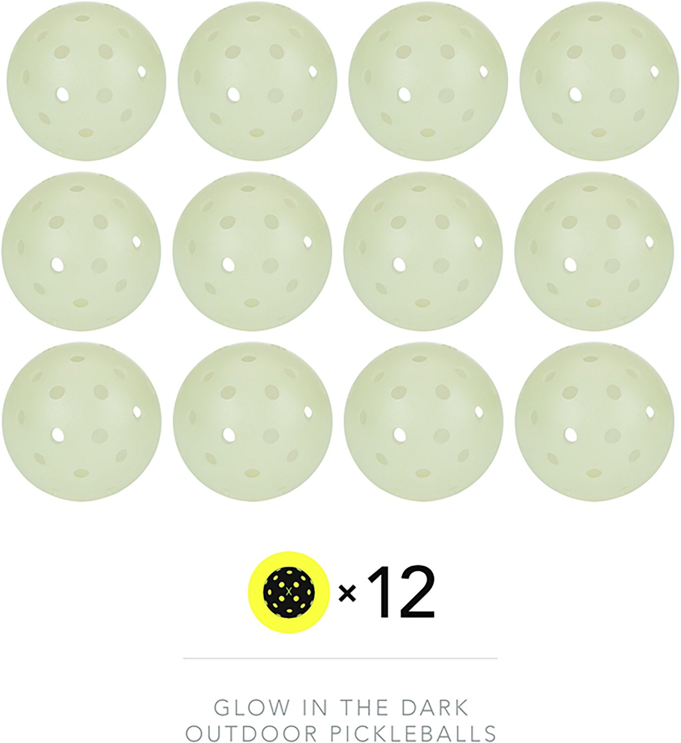 Franklin Sports Glow in the Dark Outdoor Pickleballs 12-Pack - view number 2