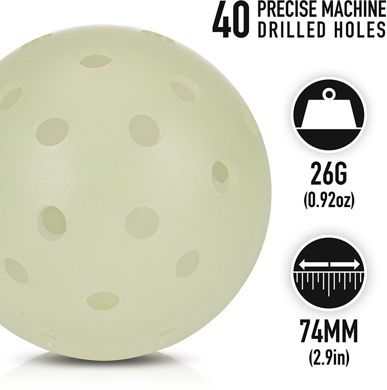 Franklin Sports Glow in the Dark Outdoor Pickleballs 12-Pack - view number 3