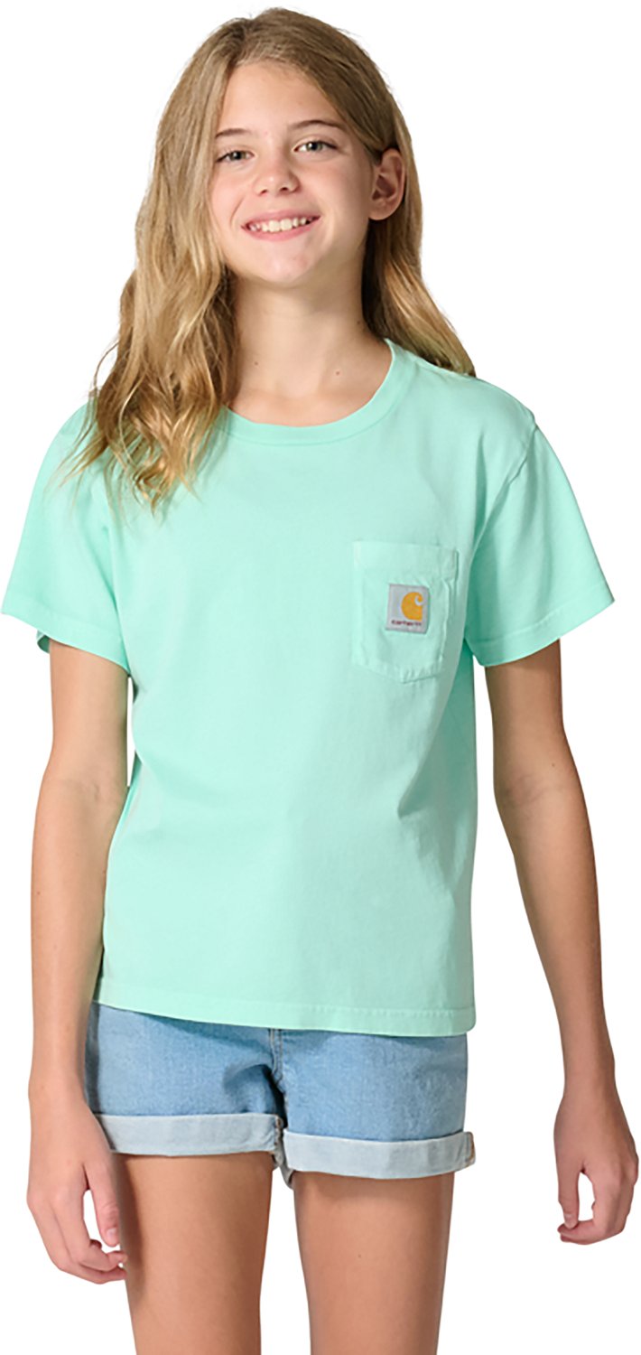 Carhartt Girls' Re-Engineered Short Sleeve Garment Dye Pocket T-Shirt