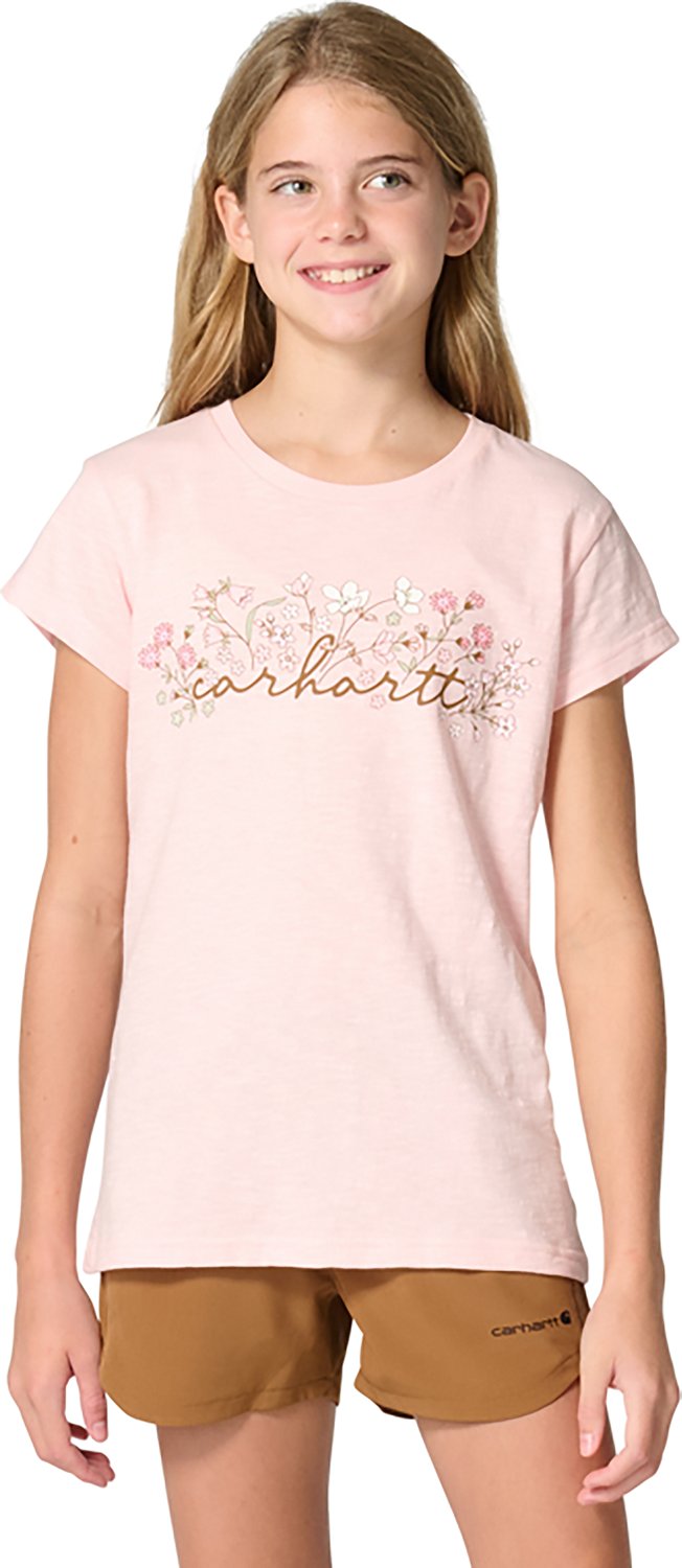Carhartt Girls' Short-Sleeve Flower Script T-Shirt