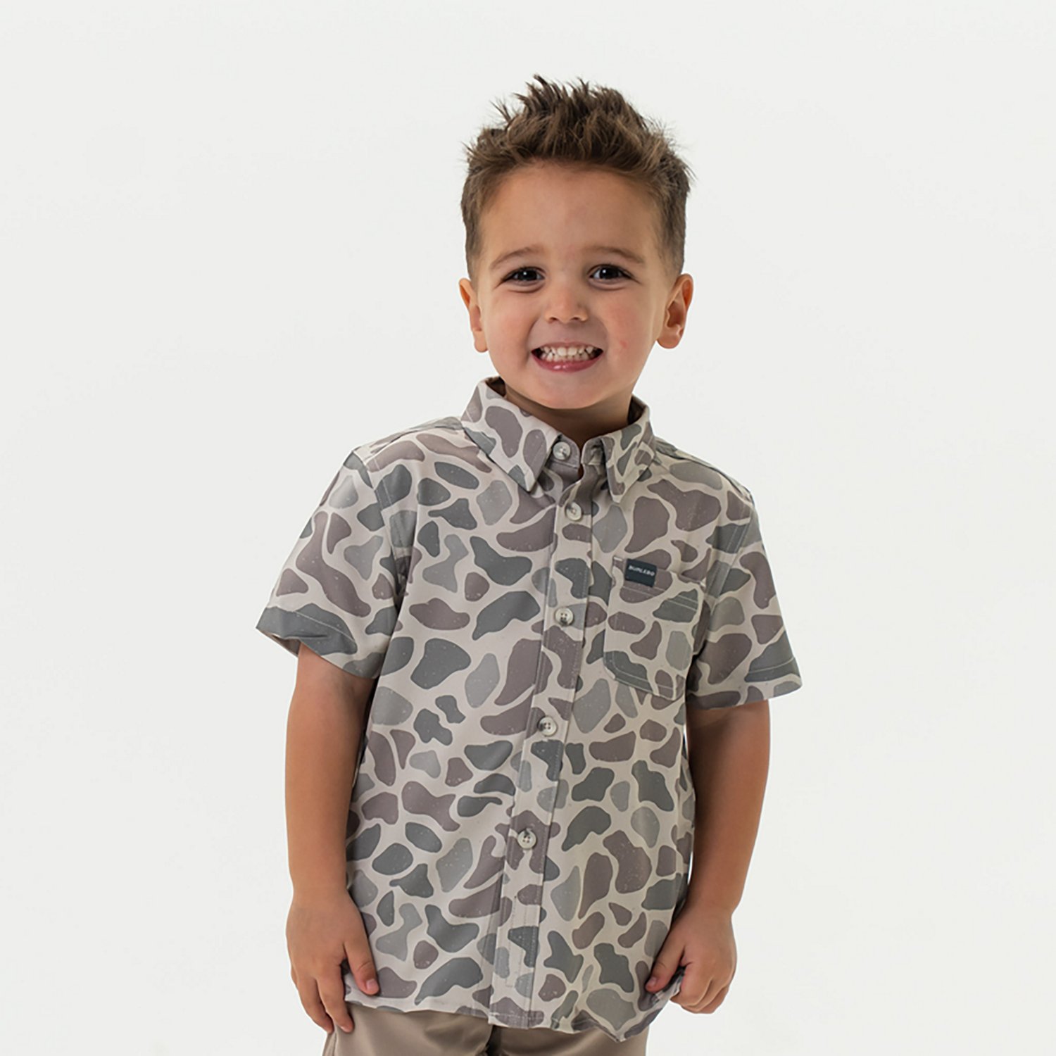 BURLEBO Boys' Performance Button Up Shirt