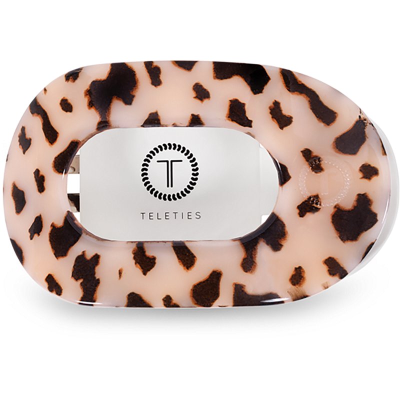 TELETIES Medium Flat Round Hair Clip - Blonde Tortoise