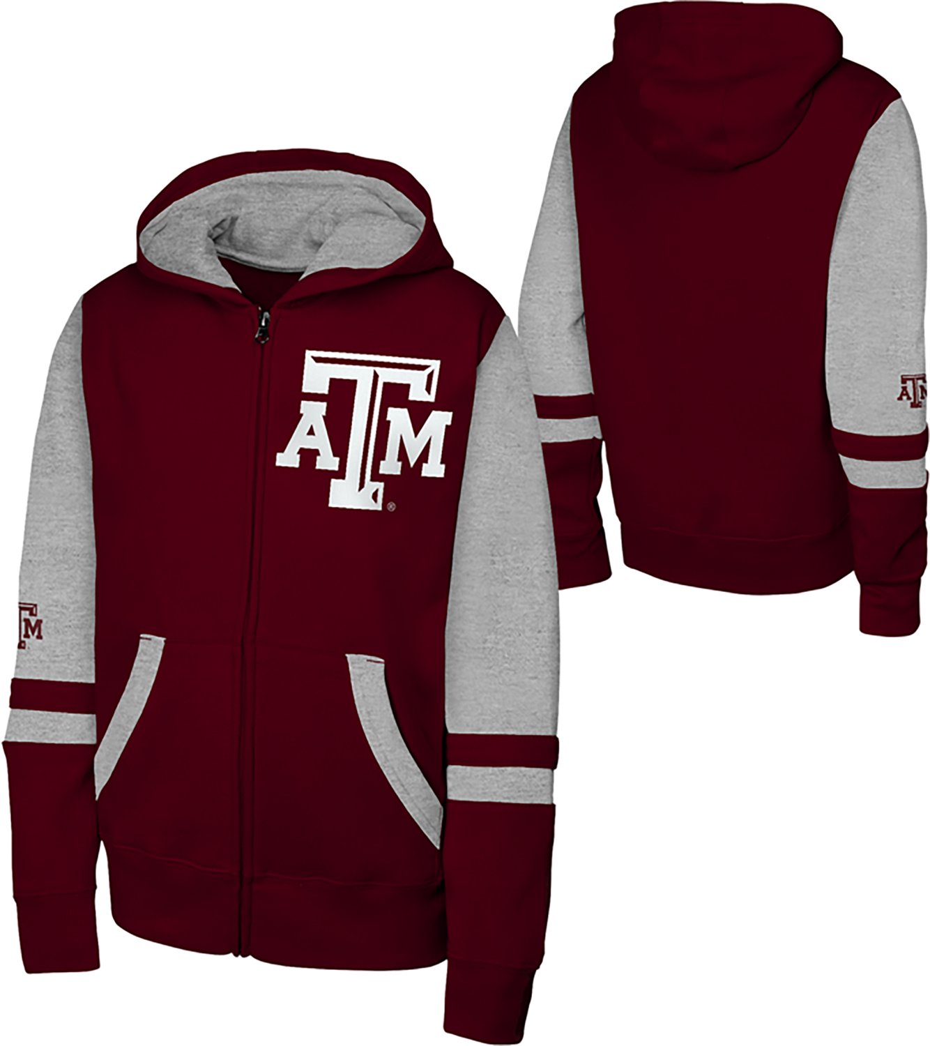 Outerstuff Boys' Texas A&M University Stadium Colorblock Full-Zip Hoodie