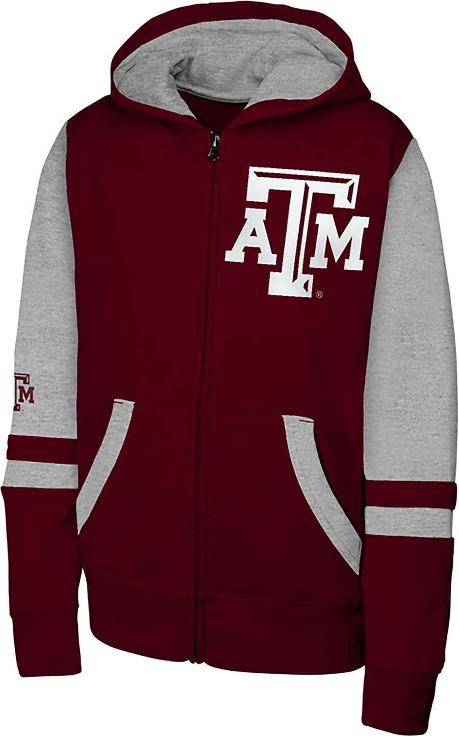 Outerstuff Boys' Texas A&M University Stadium Colorblock Full-Zip Hoodie - view number 2