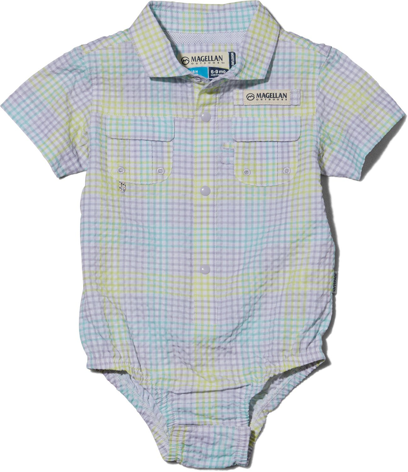 Magellan Outdoors Infant Boys' Southern Summer Gingham Seersucker Onesie
