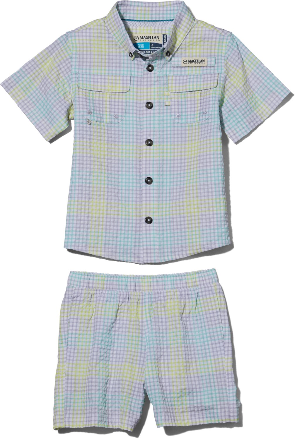 Magellan Outdoors Boys' Southern Summer Gingham Seersucker Shorts Set