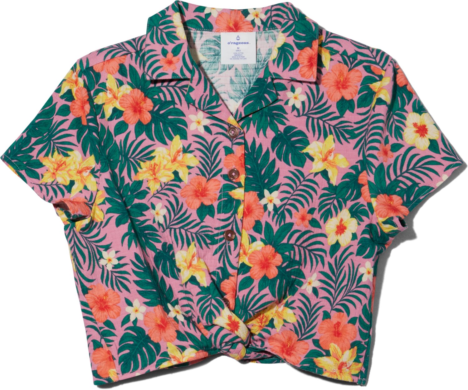 O'Rageous Girls' 4-6X Resort Printed Short Sleeve Cabana Cover Up Shirt - view number 3