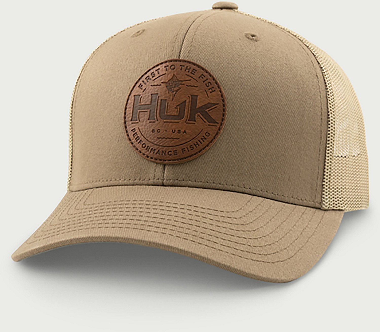 Huk Men's Leath Patch Trucker Cap - view number 2