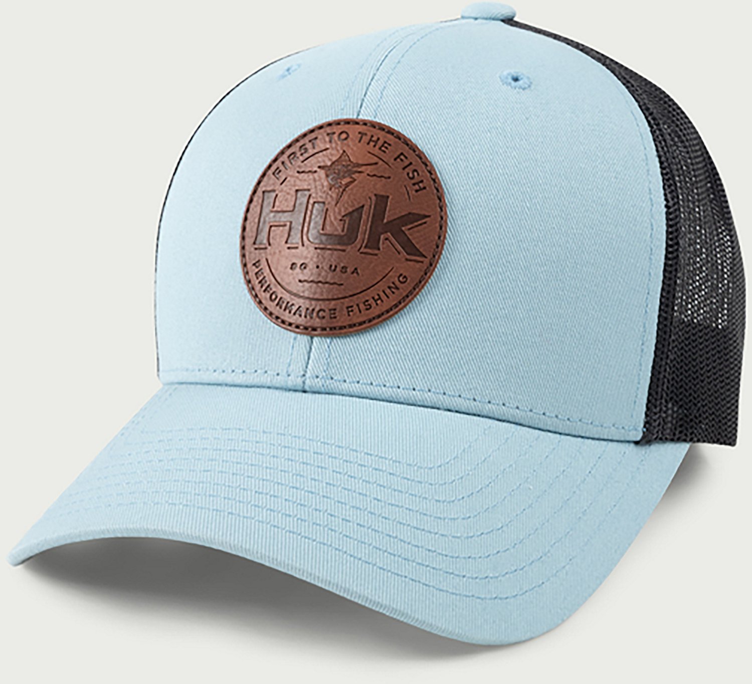 Huk Men's Leath Patch Trucker Cap - view number 2