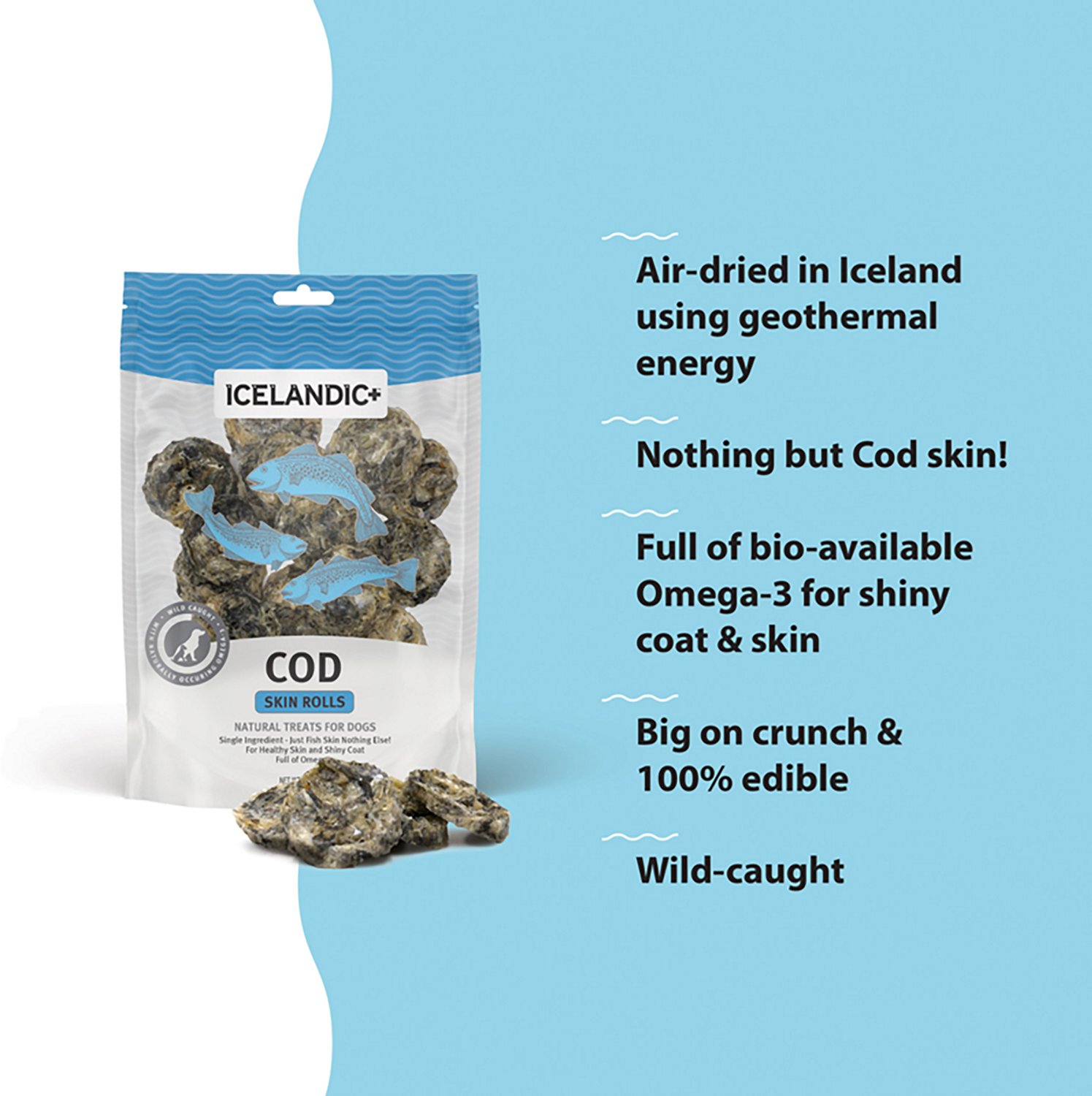 Icelandic+ 3 oz. Cod Skin Rolls Treat - view number 5