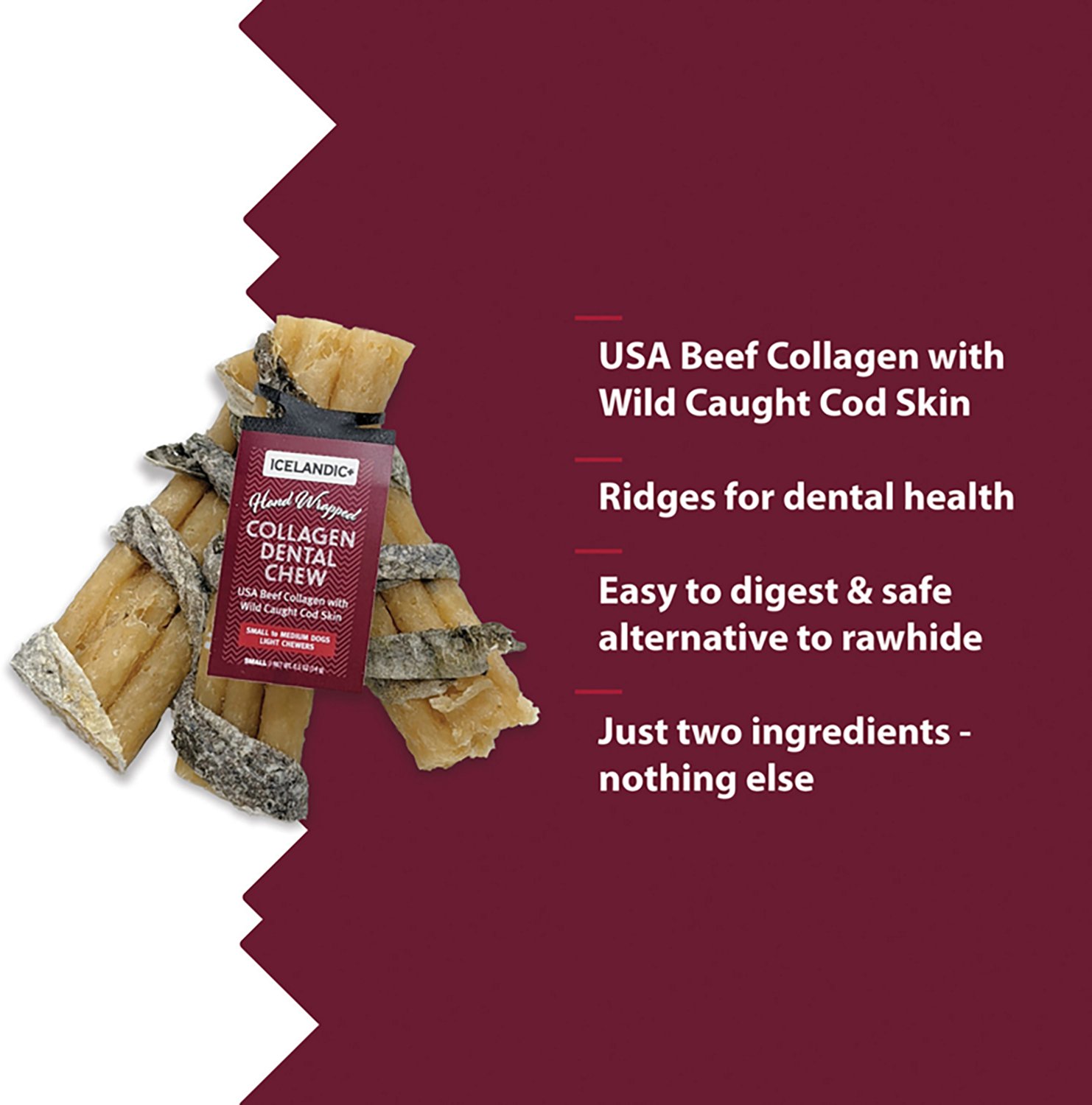 Icelandic+ 4" Dental Chew Sticks Wrapped with Fish - view number 3