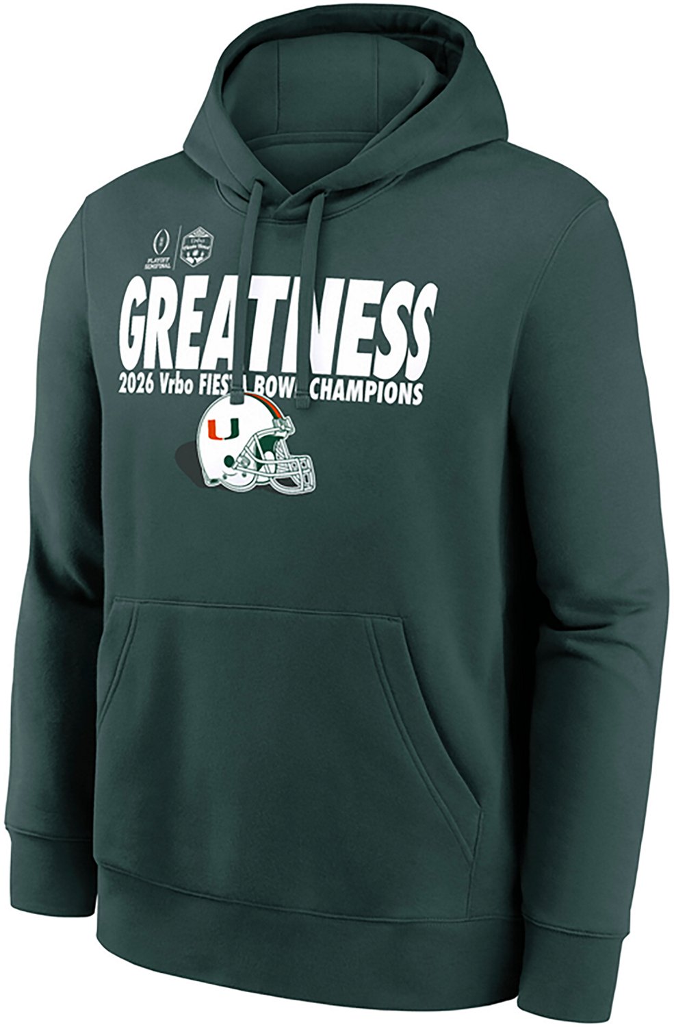 Fanatics Men's Miami Hurricanes Fiesta Bowl Champions Clock Manager Pullover Hoodie - view number 2