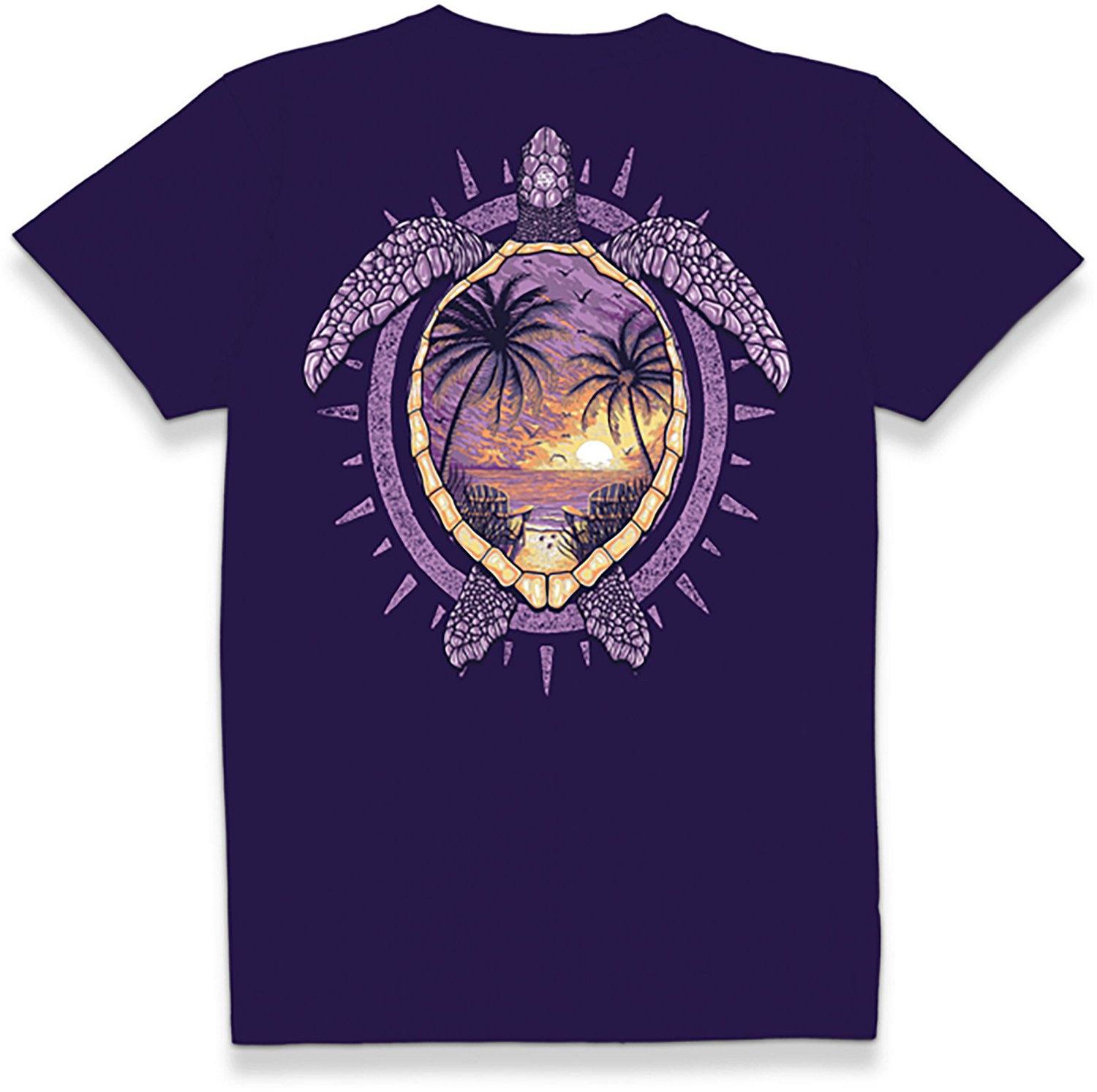 Simply Southern Women's Sunset Turtle Short Sleeve T-shirt