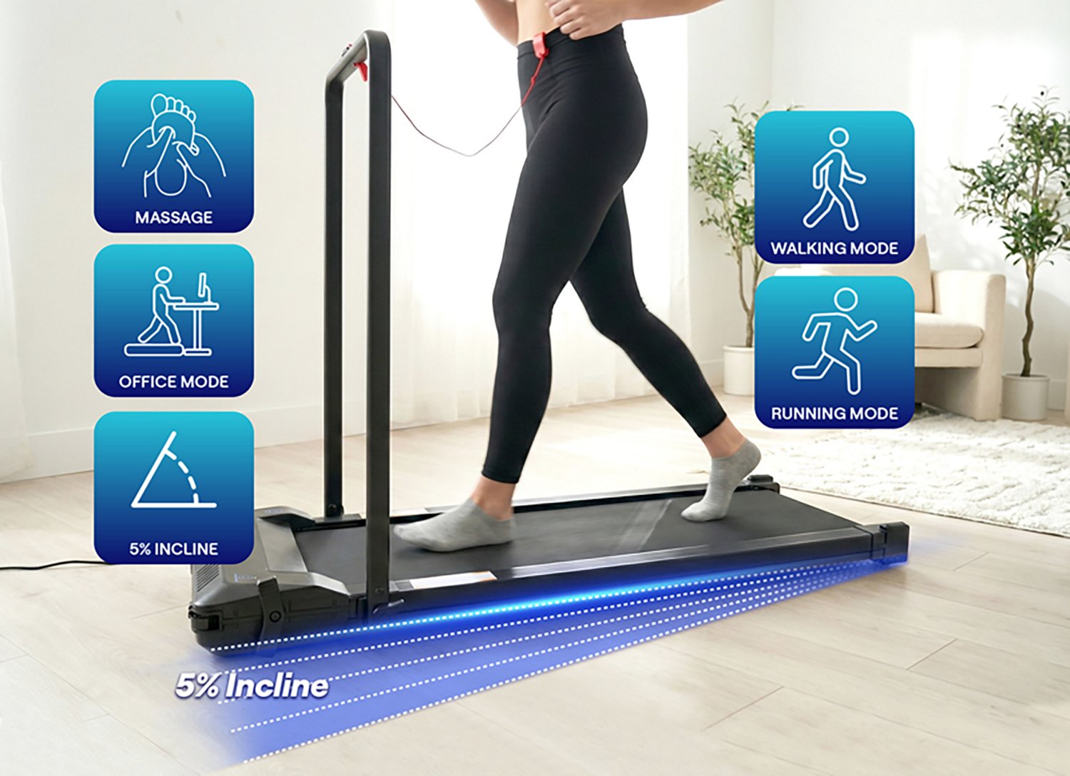 Echelon DuoTread Multi-Speed Folding Treadmill for Walking and Running with Manual Incline - view number 5