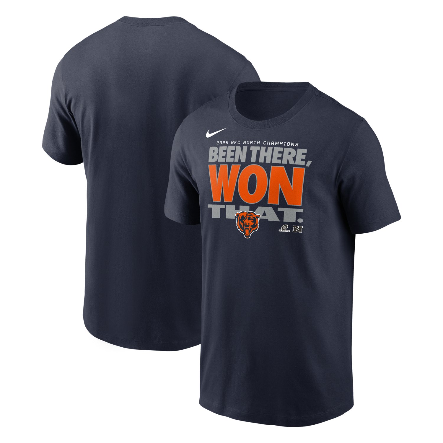 Nike Men's Chicago Bears 2025-2026 NFL Division Champions Trophy Collection Locker Room Short Sleeve T-Shirt
