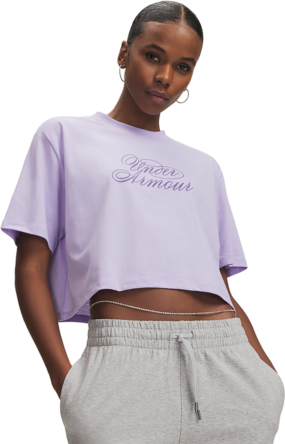 Under Armour Women's Script Heart Crop Graphic T-shirt