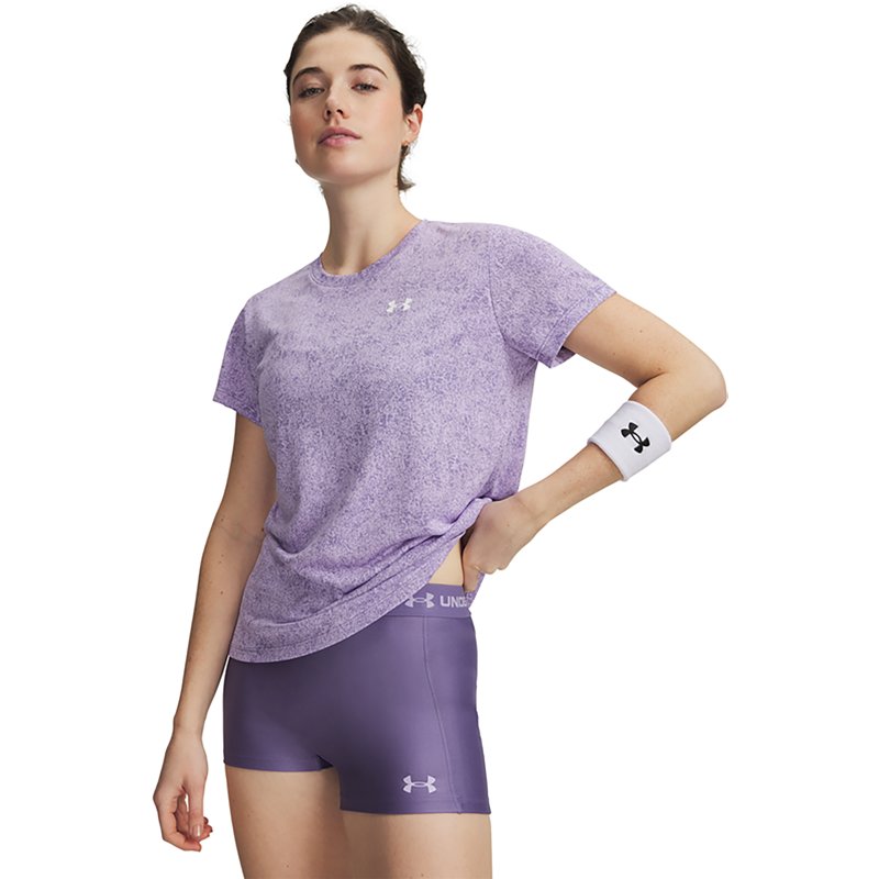 Under Armour Women's Tech Pixelate Short-Sleeve Top - Purple Luxe/White