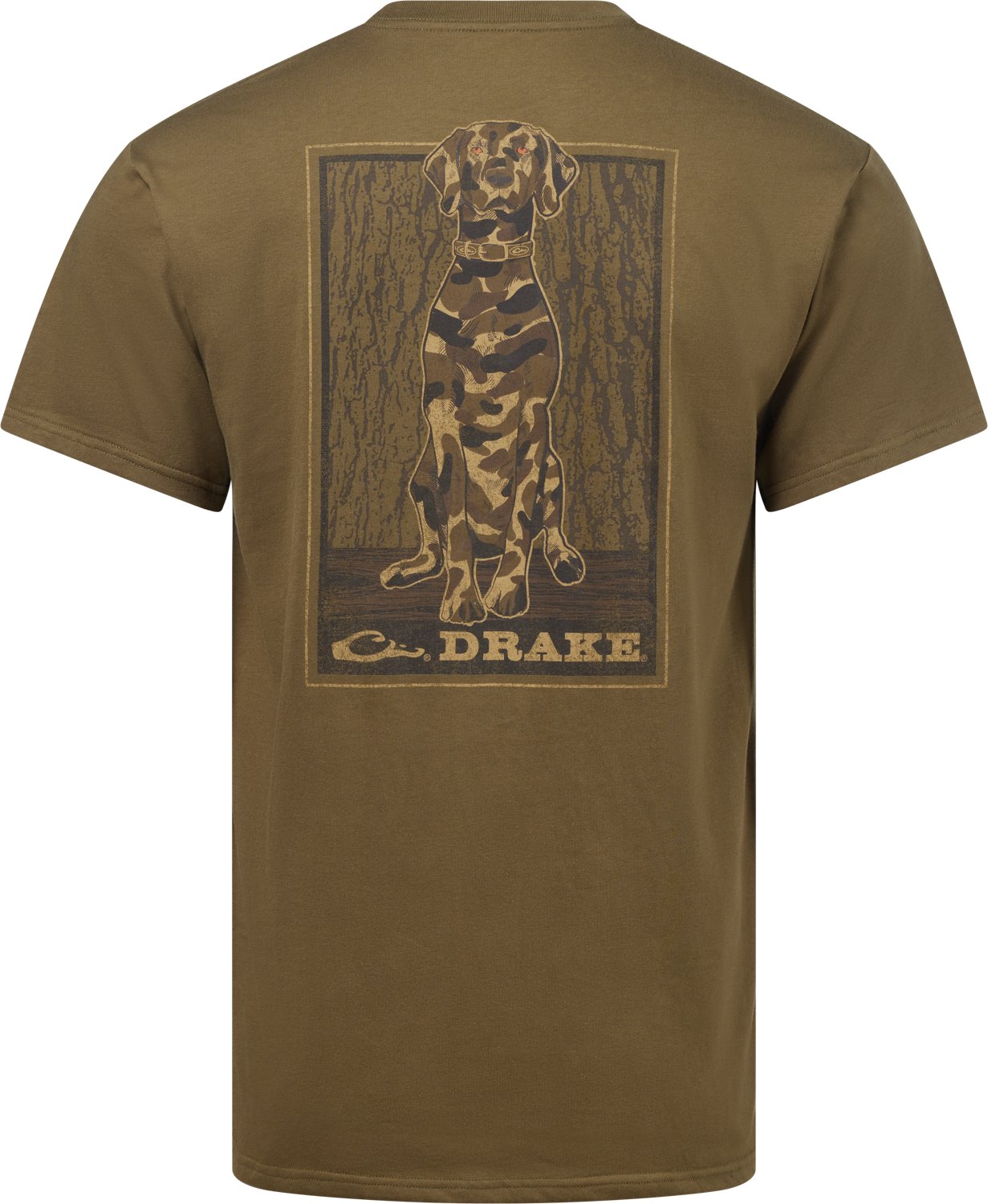 Drake Men's Waterfowl Camo Dog Graphic T-shirt