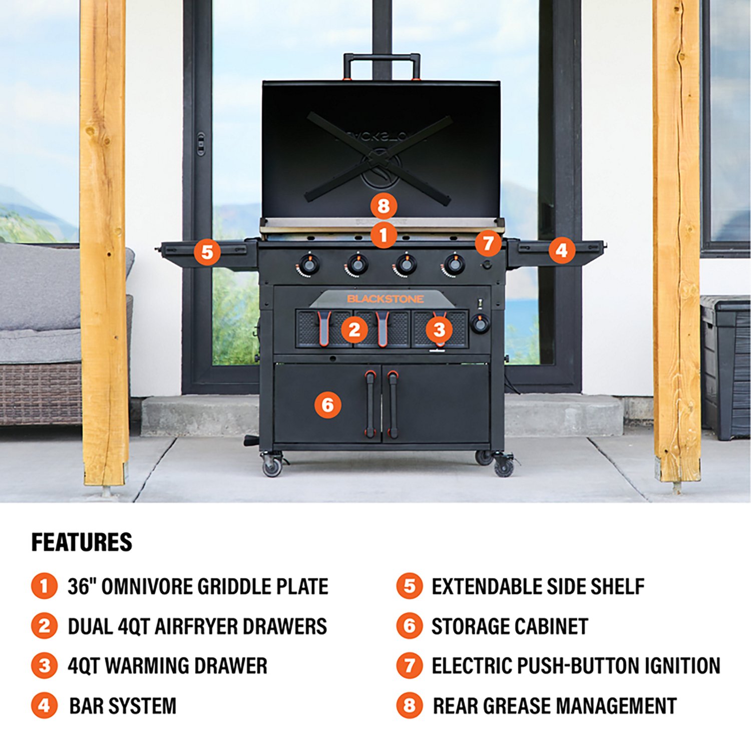 Blackstone Original 36 in Griddle and Air Fryer Combo - view number 3