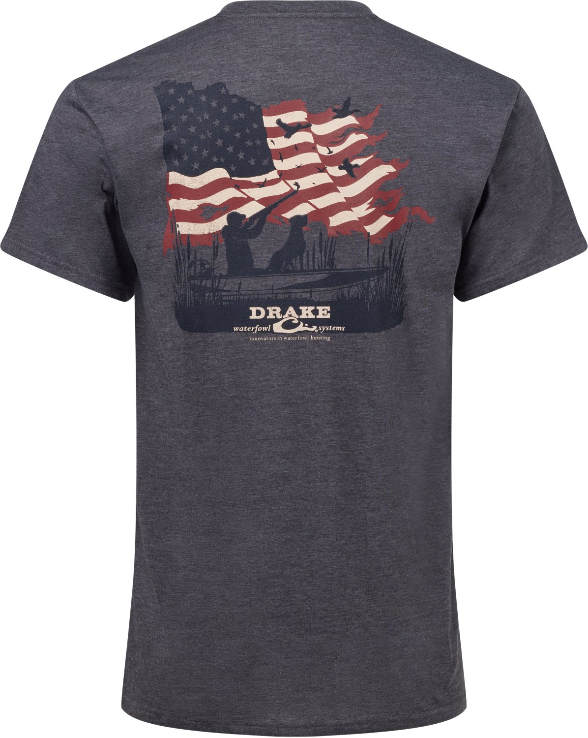 Drake Men's American Flag Duck Hunt Hunter Graphic T-shirt