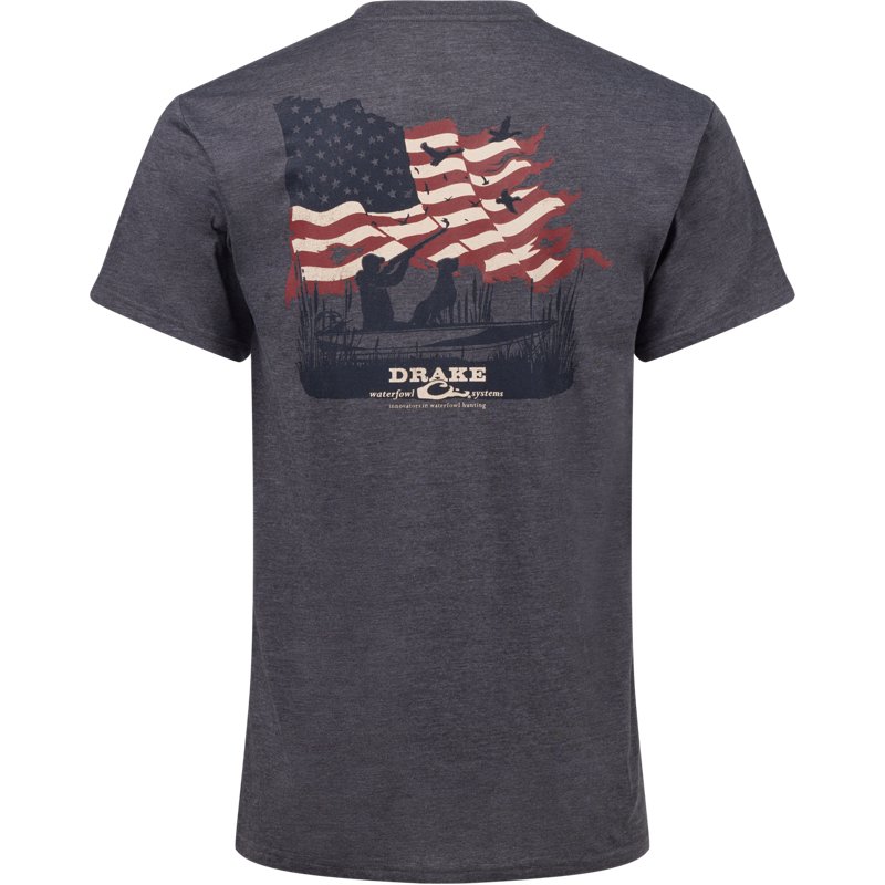 Drake Men's American Flag Duck Hunt Hunter Graphic T-shirt