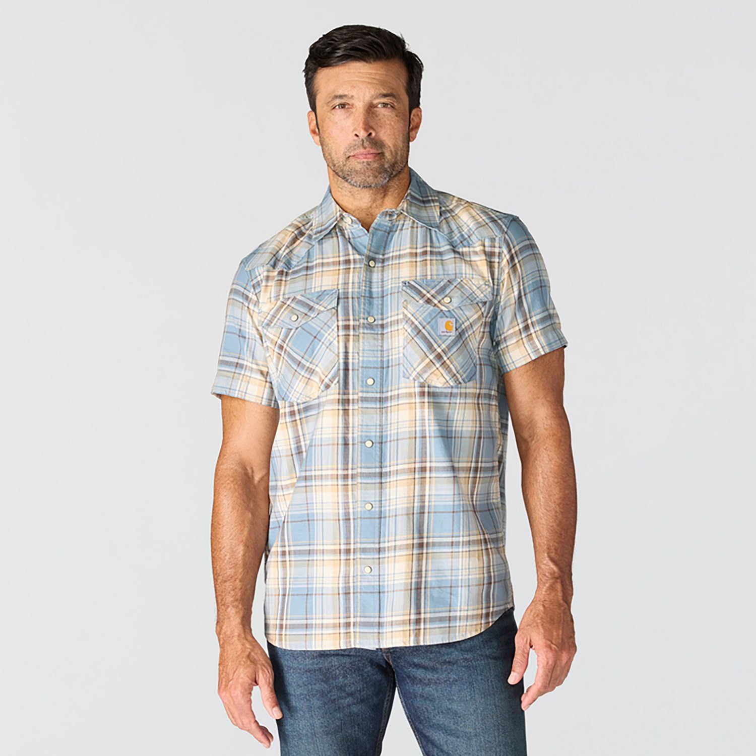 Carhartt Men's Montana Bozeman Relaxed Short Sleeve Plaid Shirt