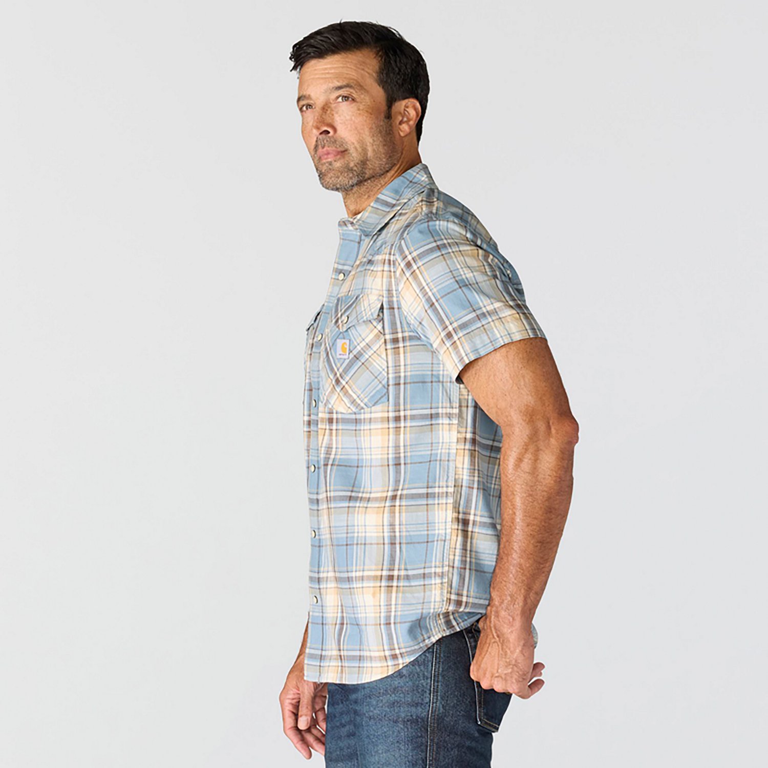 Carhartt Men's Montana Bozeman Relaxed Short Sleeve Plaid Shirt - view number 2