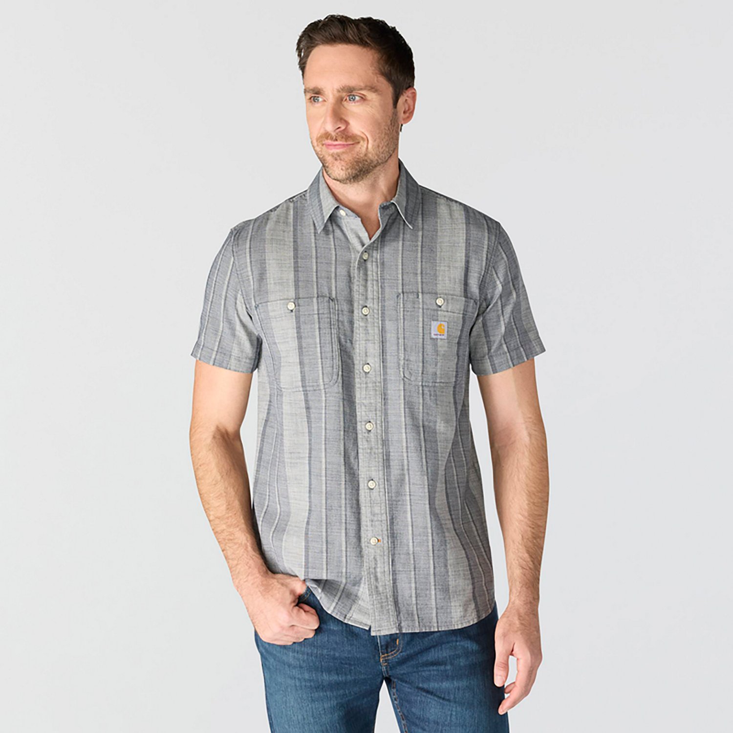 Carhartt Men's Bozeman Relaxed Short Sleeve Striped Shirt