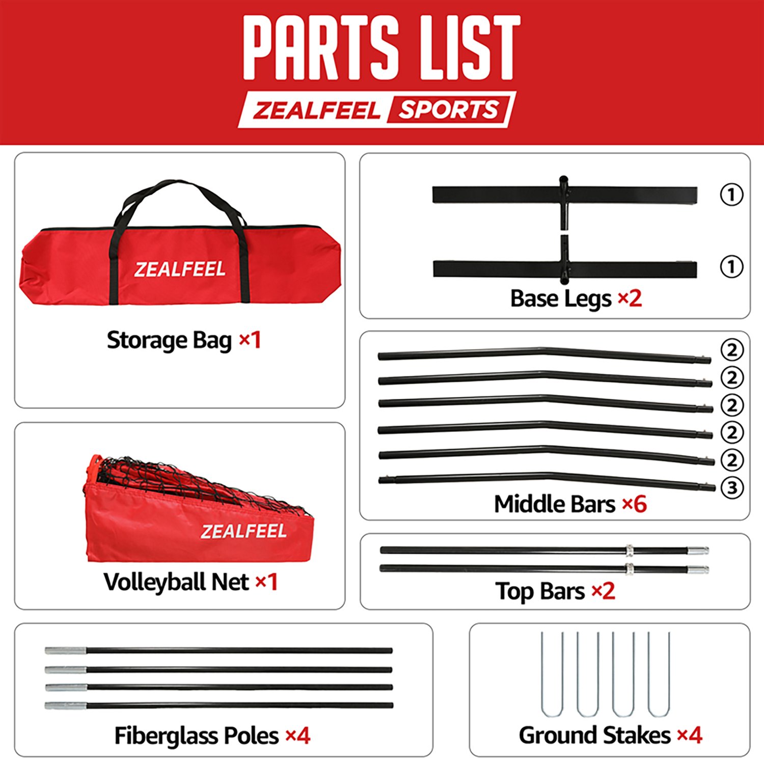 Zealfeel Adjustable Portable 20 ft Volleyball Training Net - view number 4