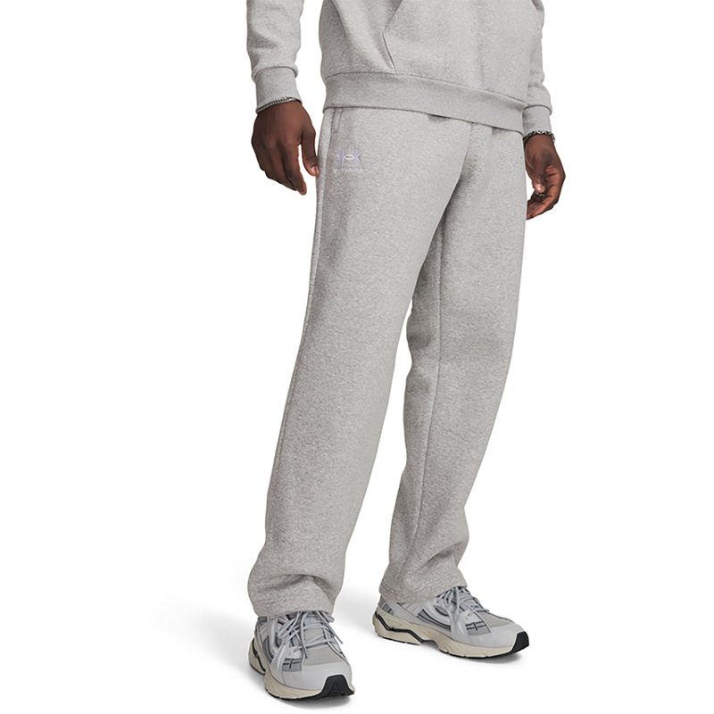 Under Armour Mens Essential Fleece Pants - - Mod Grey / White Size XXL