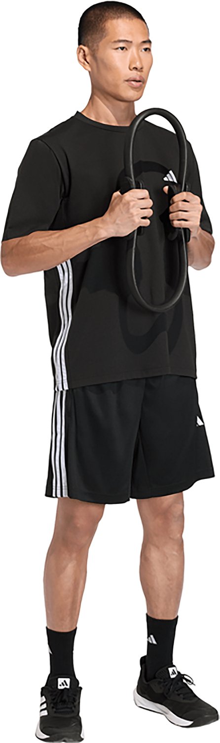 adidas Men's Essentials 3-Stripes Workout Base Pique Shorts 9 in - view number 3