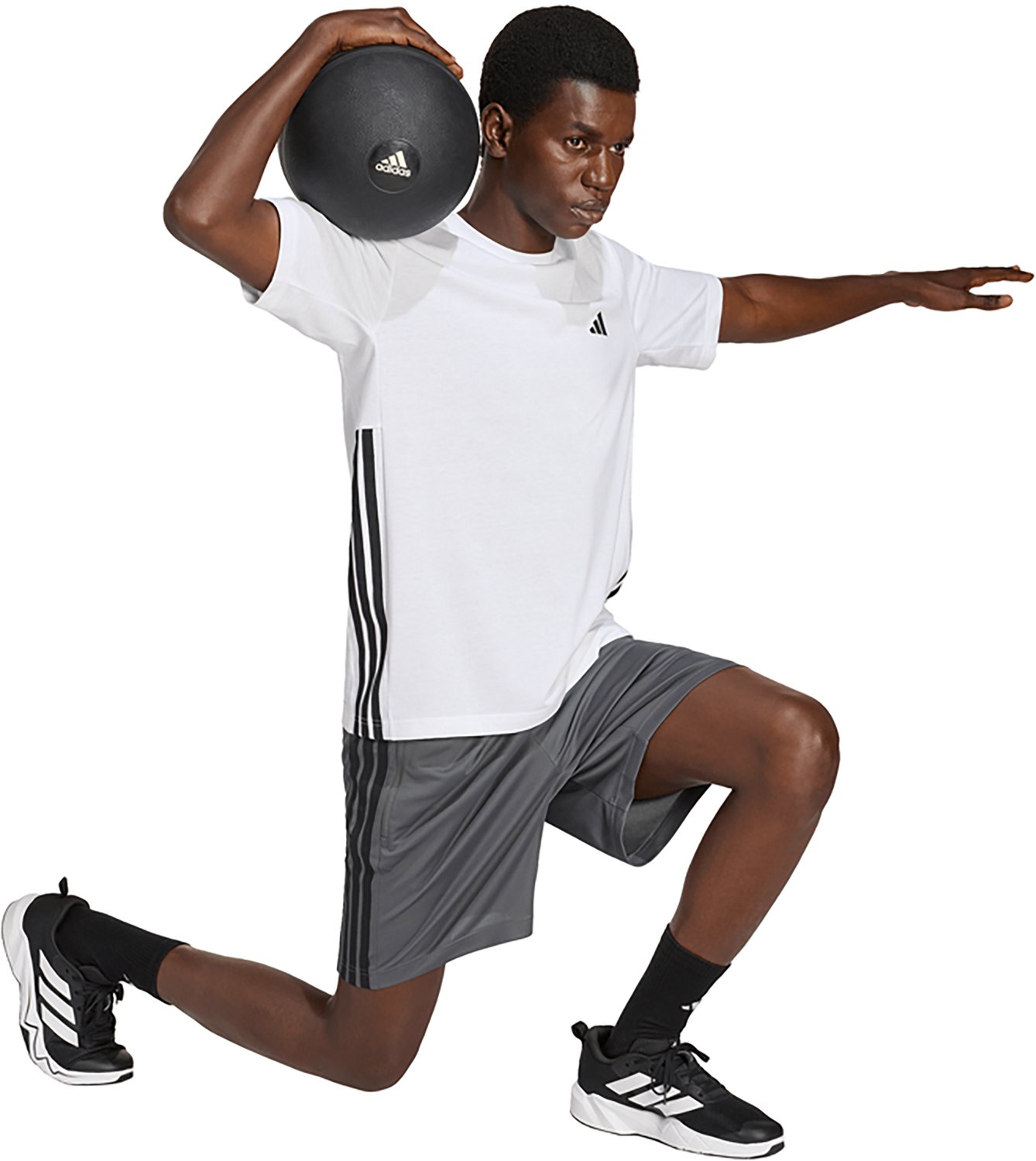 adidas Men's Essentials 3-Stripes Workout Base Pique Shorts 9 in - view number 3