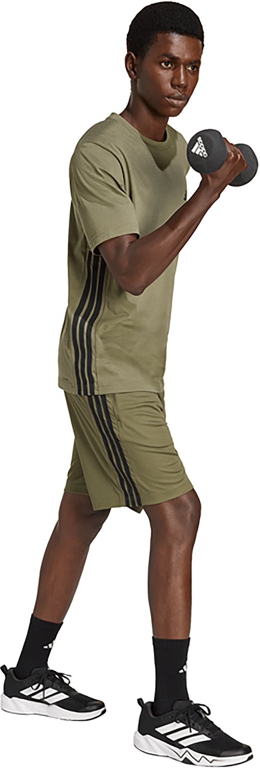 adidas Men's Essentials 3-Stripes Workout Base Pique Shorts 9 in - view number 3