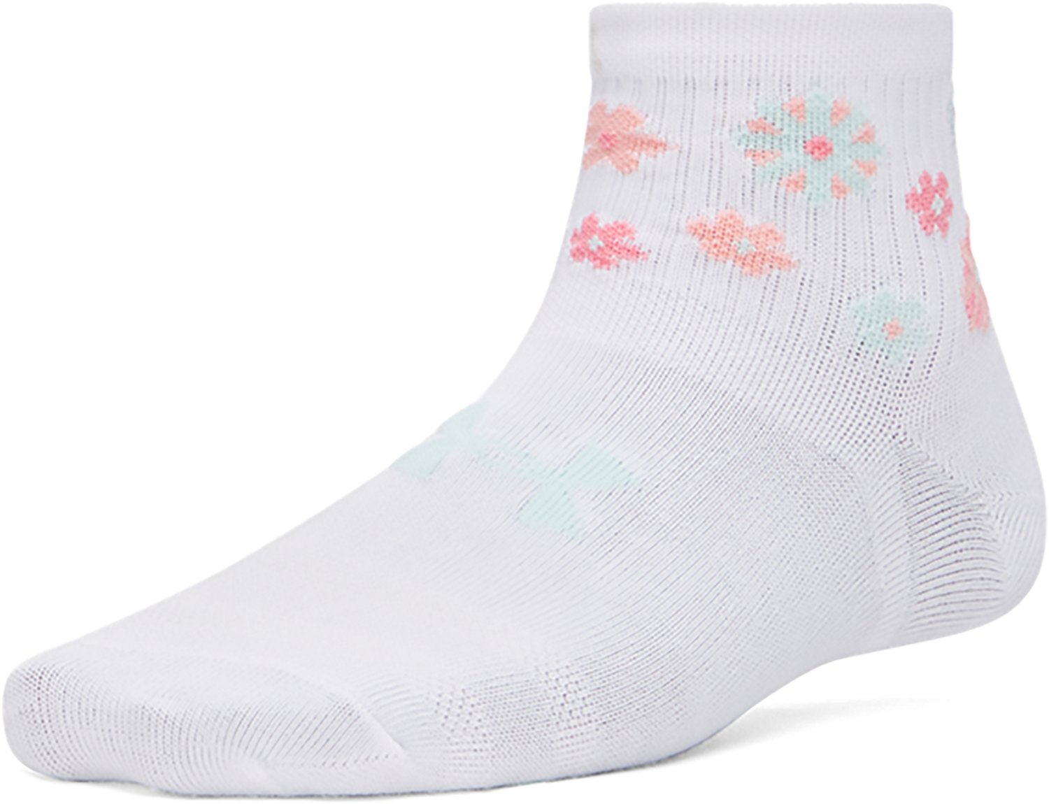 Under Armour Kids' Essential Floral Quarter Socks 6-Pack - view number 2