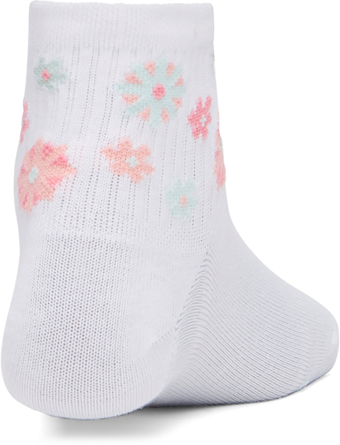 Under Armour Kids' Essential Floral Quarter Socks 6-Pack - view number 3