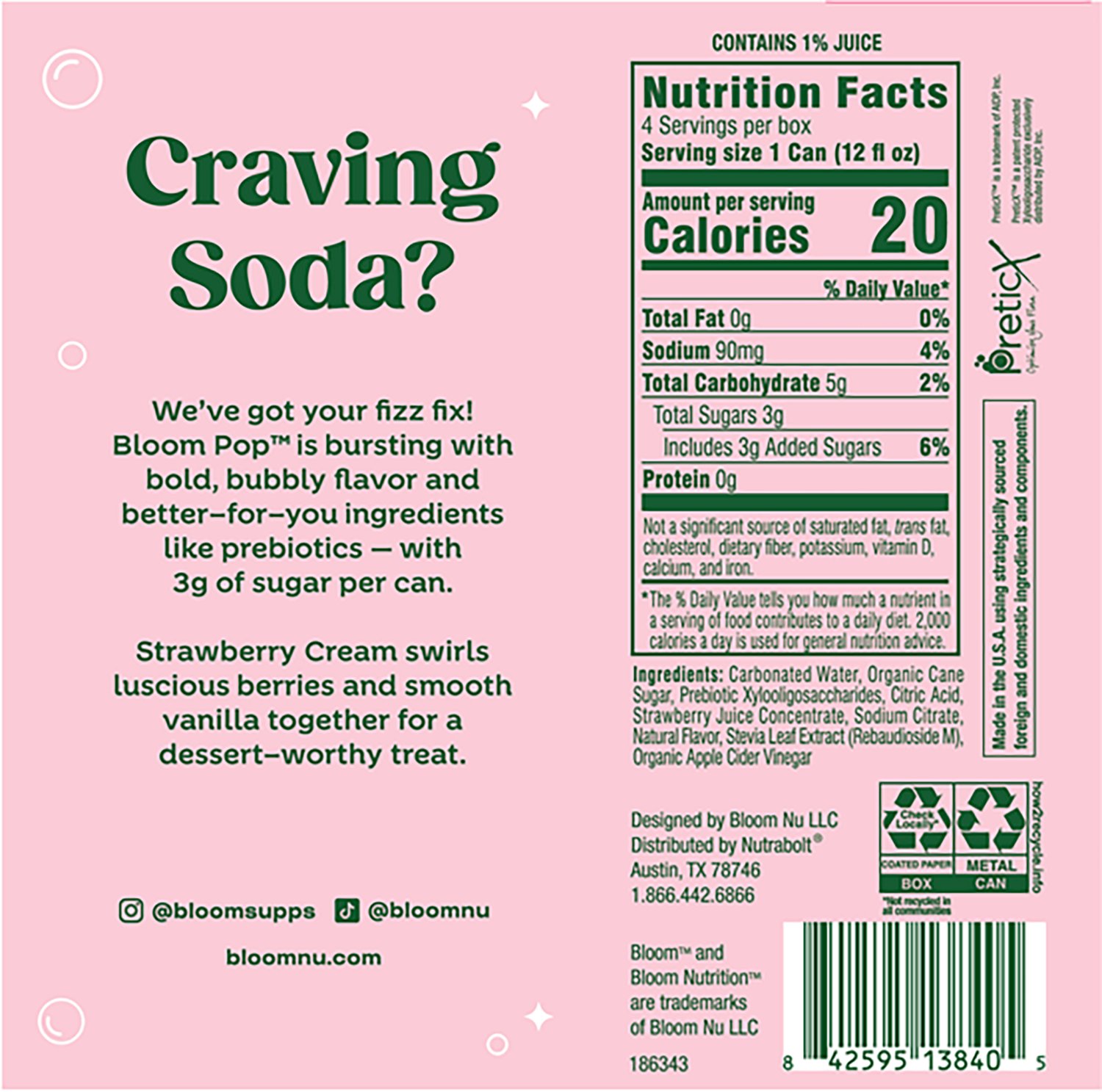 Bloom Nutrition Pop Prebiotic Soda 4-Pack - view number 4