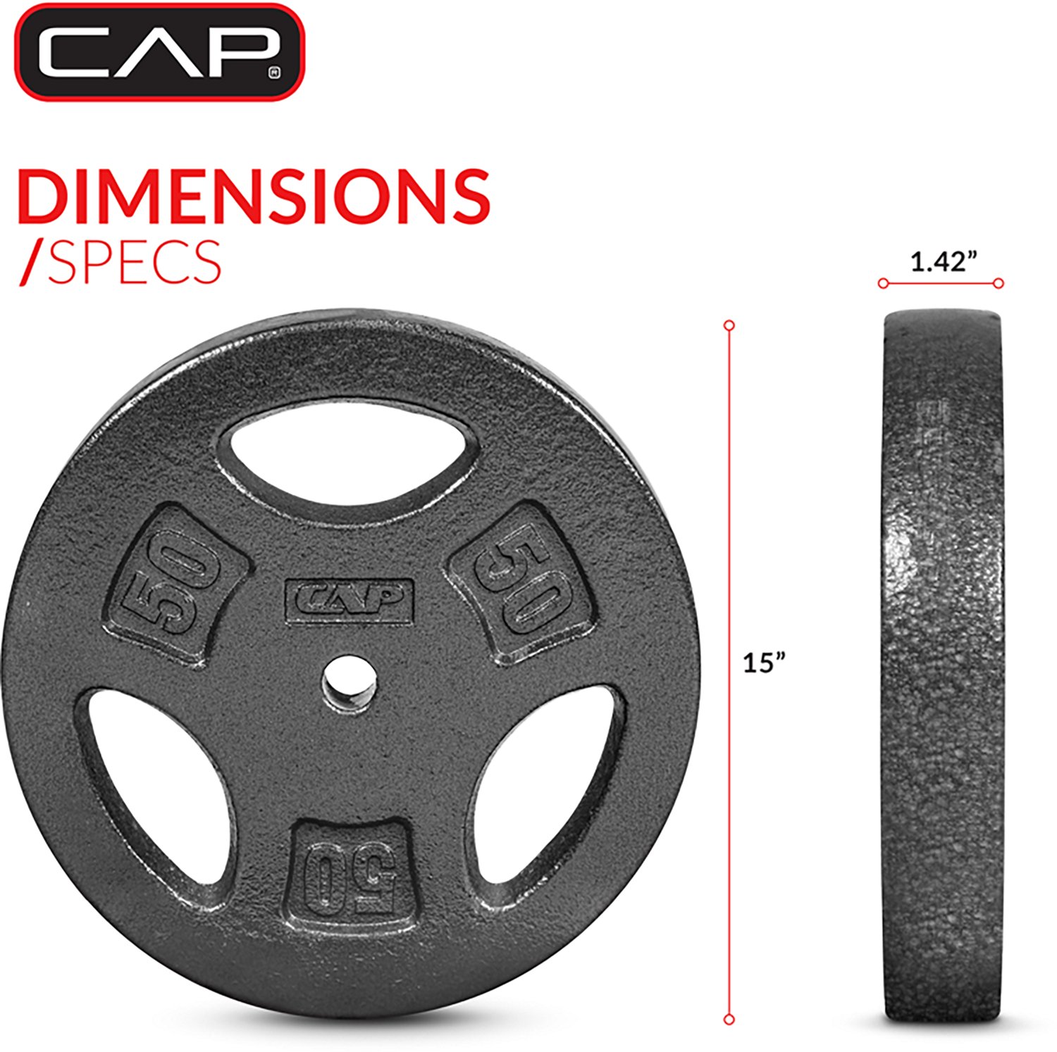 CAP Barbell 50 lb. Regular Grip Plate - view number 3