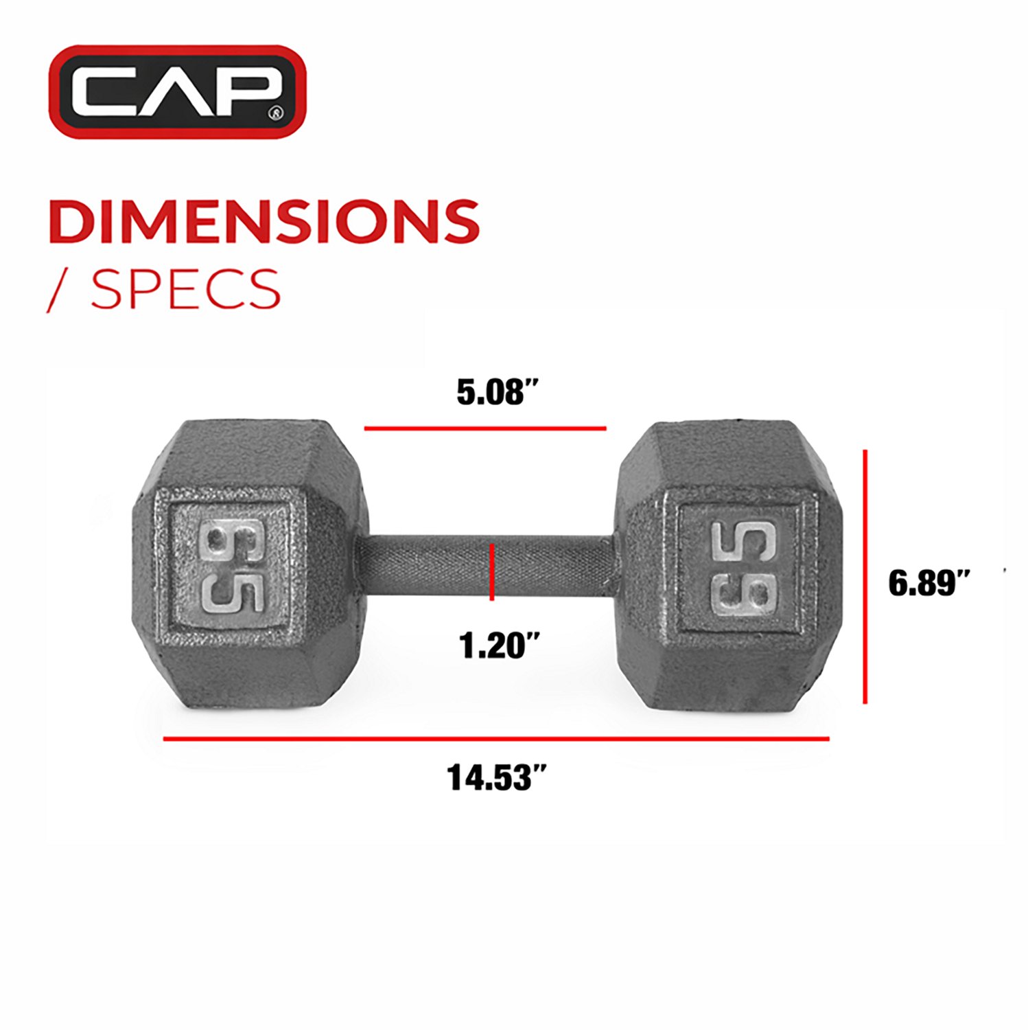 CAP Barbell 65 lb. Solid Hex Dumbbell - Single - view number 2