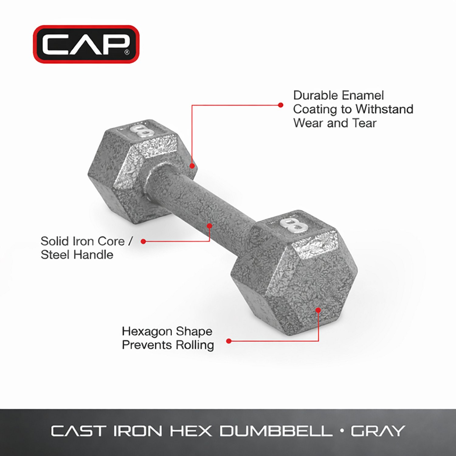 CAP Barbell 8 lb. Solid Hex Dumbbell - Single - view number 2