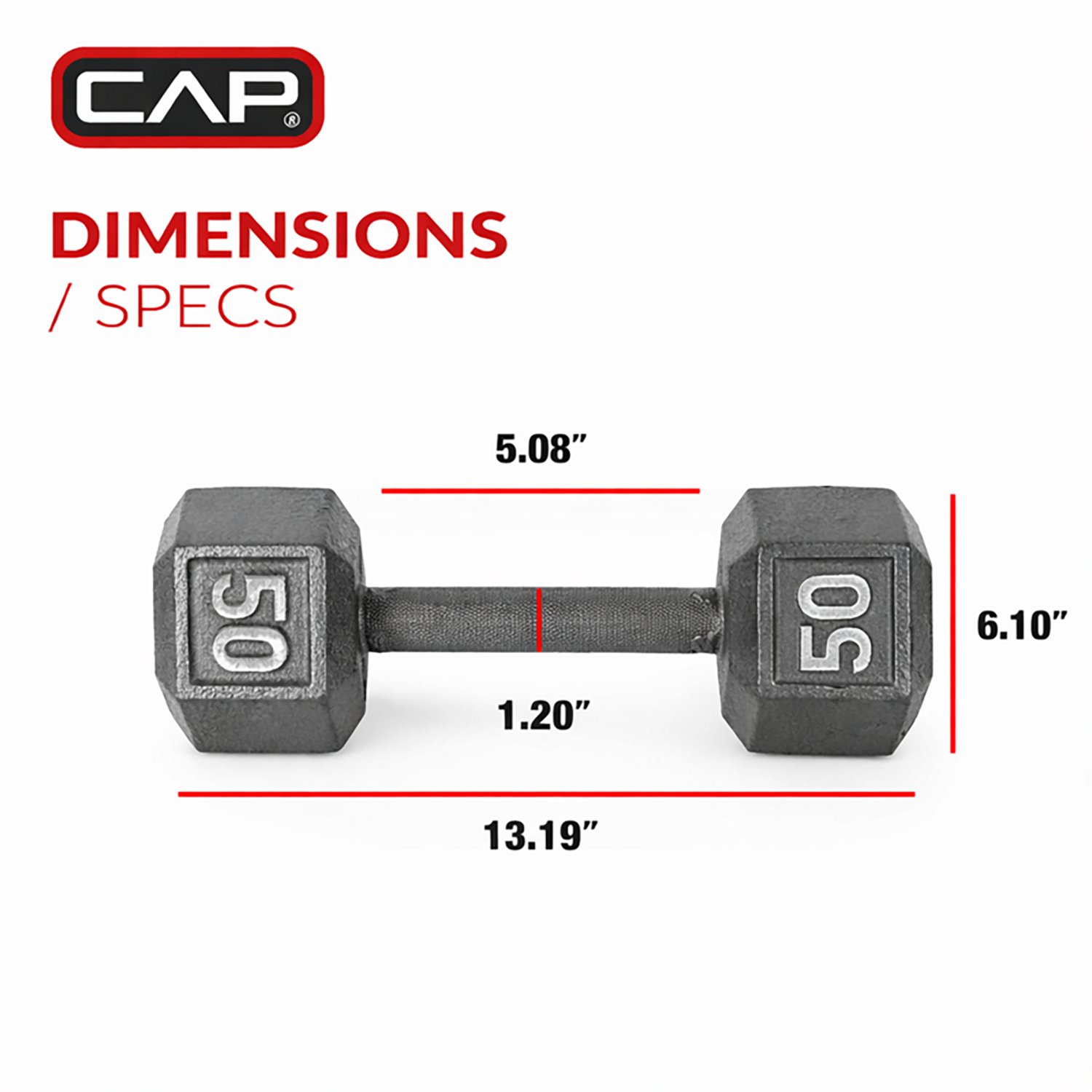 CAP Barbell 40 lb. Coated Hex Dumbbell - Single - view number 3